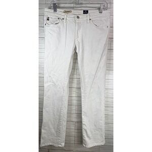 AG Adriano Goldschmied Women's White Denim Jeans The‎ Ballad Slim Boot Cut Sz 29